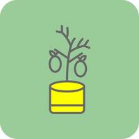 Lemon Tree Filled Yellow Icon vector