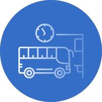 autobús estación plano burbuja icono vector