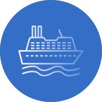 Cruise SHip Flat Bubble Icon vector