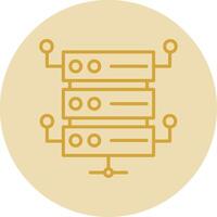 Database Architecutre Line Yellow Circle Icon vector