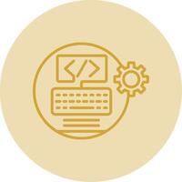 Web Development Line Yellow Circle Icon vector