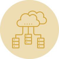 Distributed Database Line Yellow Circle Icon vector