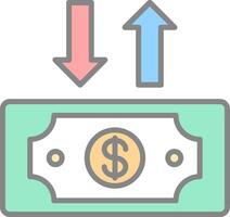 Dollar Bill Line Filled Light Icon vector