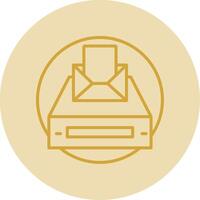 Project Inbox Line Yellow Circle Icon vector