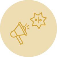 Promotion Line Yellow Circle Icon vector