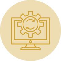 Data Processing Line Yellow Circle Icon vector