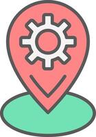 Location Line Filled Light Icon vector
