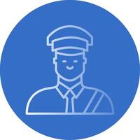 Custom Officer Flat Bubble Icon vector