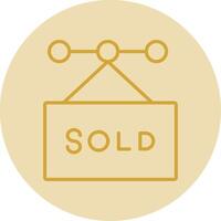 Sold Line Yellow Circle Icon vector