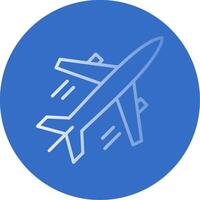 Plane Flat Bubble Icon vector