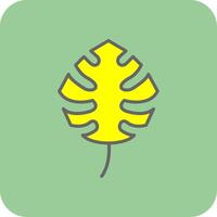 Monstera Filled Yellow Icon vector