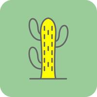 cactus lleno amarillo icono vector