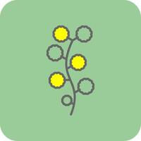 Wattle Filled Yellow Icon vector