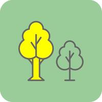 arboles lleno amarillo icono vector