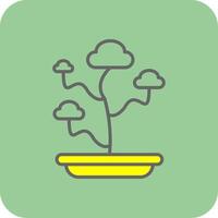 bonsai lleno amarillo icono vector