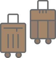 Suitcases Line Filled Light Icon vector