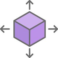 cubo línea lleno ligero icono vector