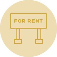 For Rent Line Yellow Circle Icon vector