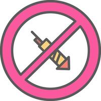 No Firework Line Filled Light Icon vector