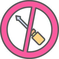 No Screwdriver Line Filled Light Icon vector