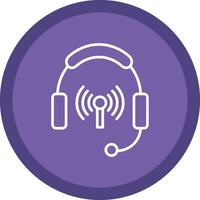 Headphones Line Multi Circle Icon vector