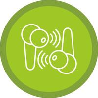 Earbuds Line Multi Circle Icon vector