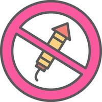 No Firework Line Filled Light Icon vector