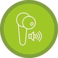 Earbuds Line Multi Circle Icon vector