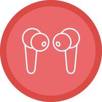 Earbuds Line Multi Circle Icon vector