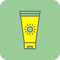 Sunblock Cream Filled Yellow Icon vector