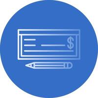 Money Check Flat Bubble Icon vector