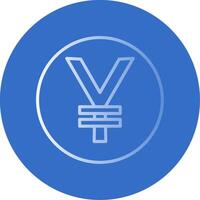 Yen Coin Flat Bubble Icon vector