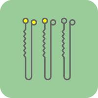 Bobby Pin Filled Yellow Icon vector