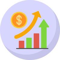 Increase Sales Flat Bubble Icon vector