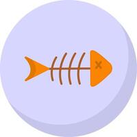 Fish Skeleton Flat Bubble Icon vector