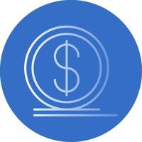 Dollar Coin Flat Bubble Icon vector