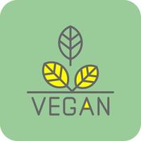 vegano lleno amarillo icono vector