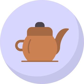 Tea Pot Flat Bubble Icon vector