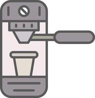 Coffee Machine Line Filled Light Icon vector