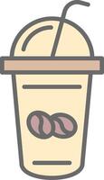 Coffee Shake Line Filled Light Icon vector