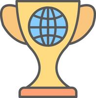 World Line Filled Light Icon vector
