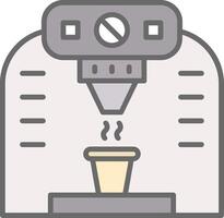 café máquina línea lleno ligero icono vector