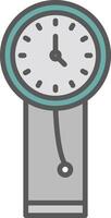 reloj línea lleno ligero icono vector