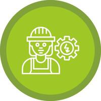 Electrical Engineer Line Multi Circle Icon vector