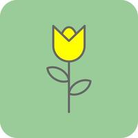 Tulip Filled Yellow Icon vector