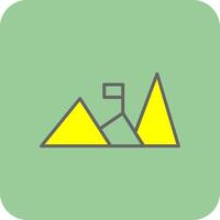 Mountains Filled Yellow Icon vector