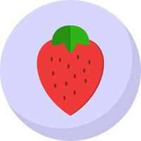 Strawberries Flat Bubble Icon vector