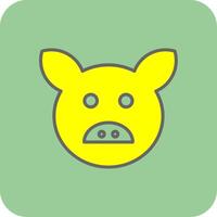 Pig Filled Yellow Icon vector