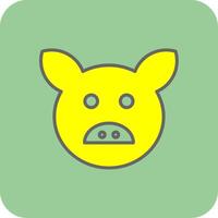 cerdo lleno amarillo icono vector