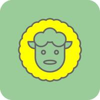 Sheep Filled Yellow Icon vector